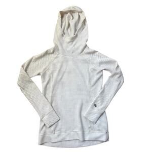 CALIA Limited Edition Perforated Long Sleeve Hooded Top White Size Small